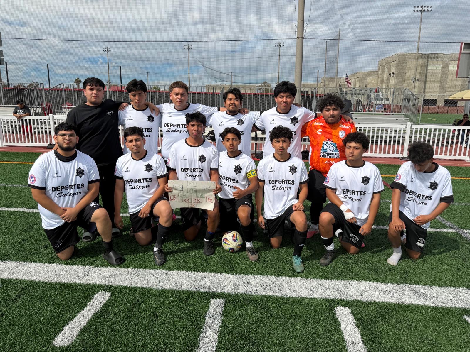 Continental Soccer League team in white uniforms